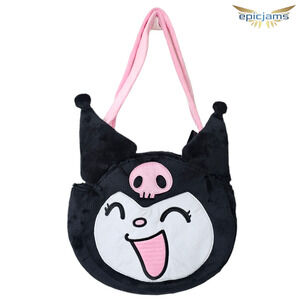 Kuromi Face Plush Tote Bag